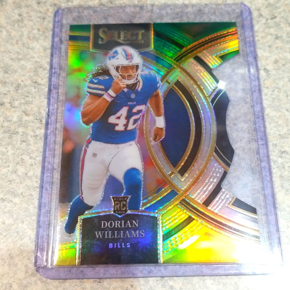 2023 Panini select green and yellow die cut prizm Dorian Williams rc.